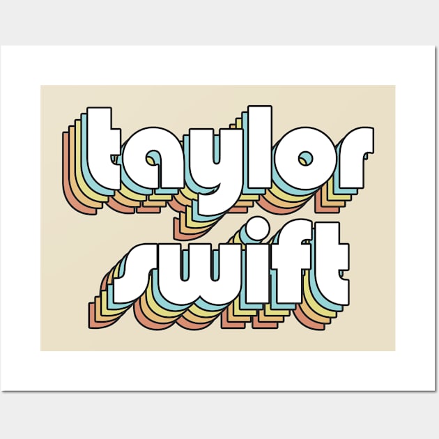 Swift - Retro Rainbow Typography Faded Style Wall Art by Paxnotods